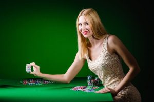 53576558 - young woman in casino gambling concept